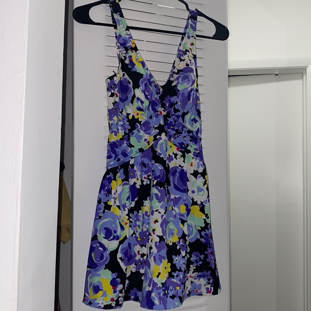 Vintage Maxine of Hollywood Purple Floral Swimsuit Dress